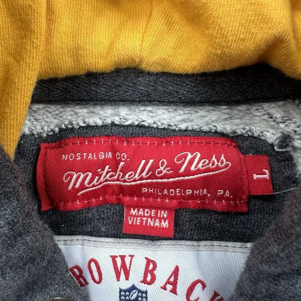 Pittsburgh Steelers Youth Mitchell & Ness Hooded Zip Sweatshirt Size Large Gray